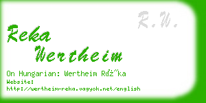 reka wertheim business card